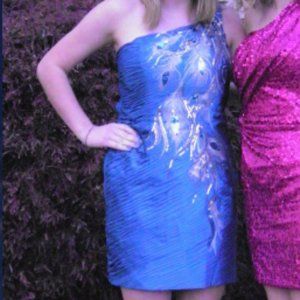 Dave & Johnny One Shoulder Back Cut Out Dress